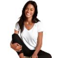 Boody Women V-Neck T-Shirt White Med