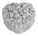Silver Rose Heart Box
