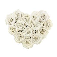 White Rose Heart Trinket Box