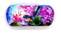 Glasses Case Tui/Pink Flower/Dark Blue