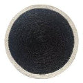 Seagrass/Jute Round Placemat Cream/Border Black