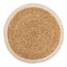 Seagrass/Jute Round Placemat Cream Border