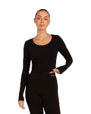 Boody Long Sleeve Crew Neck Top Black Small