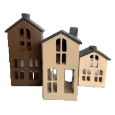 Tea Light Houses 3 Browns