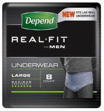 Depend Realfit Large Mens 8pk