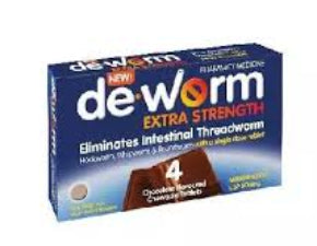 De-Worm Extra Strength 500mg Choc Chew 4s