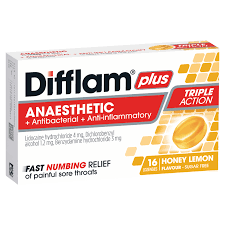 Difflam Lozenge Anti Inflammatory +Anti Bacterial Honey & Lemon 32s