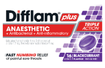 Difflam Lozenges Plus Anaesthetic Blackcurrent 16s
