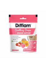 Difflam Sooth Drop+Immune Support Strawberry 20s