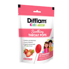 Difflam K Sooth Throat Pop Strawberry 20s