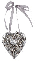 Dove on hanging heart decor - Champagne