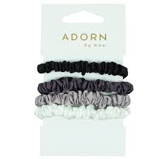 MAE 41-2200 Elastic Slim Scrunchie Greys