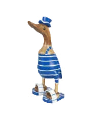 Wooden Duck with Jandles Blue