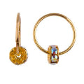 Glam Gold Sleeper +Wheel Clear Earrings