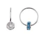 Glam Silver Sleeper +Wheel Lt Sapphire Earrings