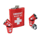 Emergency Backup 8oz Hip Flask with Shot Glasses