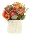 Cerise mixed flowers speckled pot