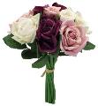 Artificial Rose Bouquet Purple/Pink 24cm