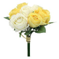 Artificial Rose Bouquet Yellow & Cream