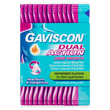 Gaviscon Dual Action Liquid Sachet 10ml 12pk