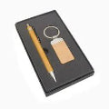 Lenan Gift Pen with Keyring Brown