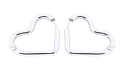 Glam Rhodium Heart Hoop with Crystals Earrings