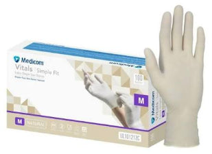 Vitals Simplefit Latex Gloves P/Free Med 100s