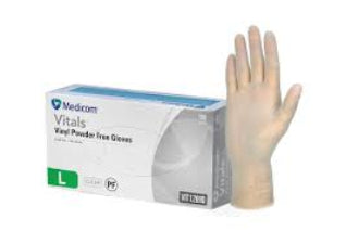 Vitals Simple Fit Latex Gloves Powder Free L 100s