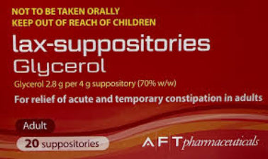 Glycerol Lax Suppolsitories Glycerol 70%w/w 4g 20s