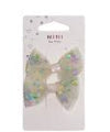 MAE 40-3122 Alligator Clips Glitter Bow White 2 pack