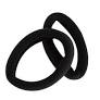 MAE 40-2211BK Elastic Pony Tail Black Large 2 pack