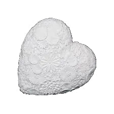White Floral Heart 14cm