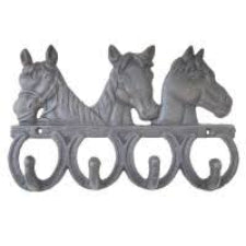 Cast Iron 3 Horses Hook 26cm