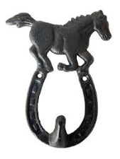 Cast Iron Horse & Horse Shoe Hook