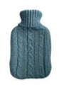 Knit Hot Water Bottle Cover Cozy Blue