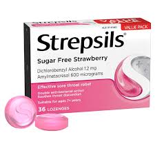 Strepsils Strawberry Sugar Free Lozenge 36