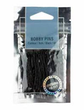 MAE 40-2603BK Bobby Pin Contour 5cm Black 60 pack