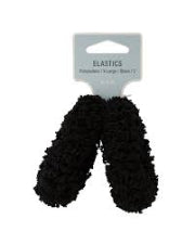 MAE 40-2216BK Elastic Pony Tail Black XLarge 2 pack