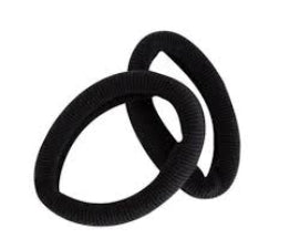 MAE 40-2211BK Elastic Pony Tail Black Large 2 pack
