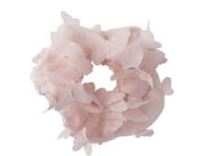 MAE 40-3229 Mini By Mae Elastic Scrunchie Butterfly Pink
