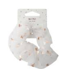 MAE 40-3226 Mini By Mae Elastic Scrunchie Gold Dot