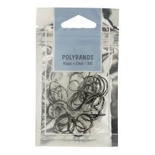 MAE 40-2210 Elastic Poly Black Clear 100 pack