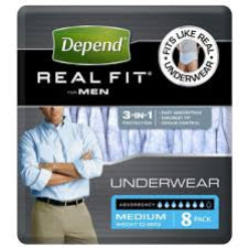 Depend Realfit Medium Mens 8pk