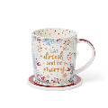 Eat Drink & Be Merry Xmas Mug & Coaster