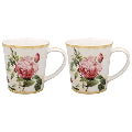 Redoute Rose Fine Mug 2 set