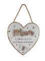 Heart Plaque Mum & Butterfly 15cm