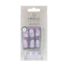 Helios Gel Coffin Nails Pink Marble 24pk