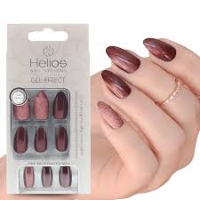 Helios Gel Stiletto Nails Burgundy 24pk