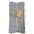 Forage Napkins Set 4 Charcoal Stripe - Linen Cotton Blend