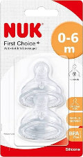 Nuk Classic Silicone Teat Size 1 Med 2pk